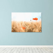 Toile Poppies rouges et orge dorée (Insitu (Plancher de Bois))