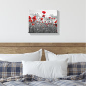 Toile Poppies sauvages en noir, blanc et rouge (Insitu(Chambre))