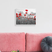 Toile Poppies sauvages en noir, blanc et rouge (Insitu(Salon))