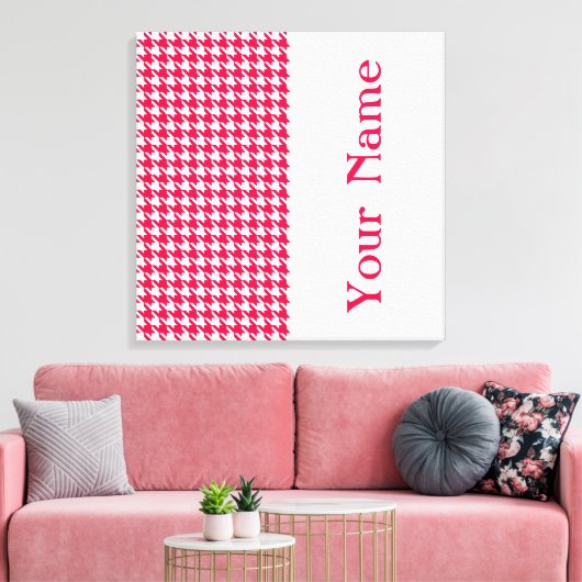 Toile Popppy Modern Houndstooth avec nom (Insitu(Salon))