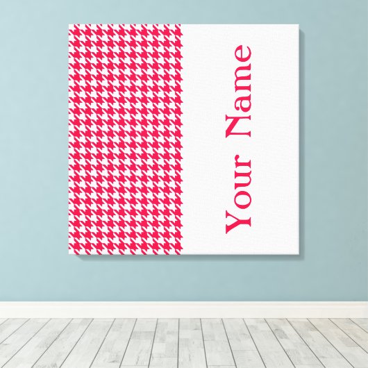 Toile Popppy Modern Houndstooth avec nom (Insitu (Plancher de Bois))