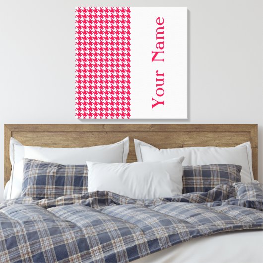 Toile Popppy Modern Houndstooth avec nom (Insitu(Chambre))