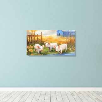 Toile Porcelets sur la ferme