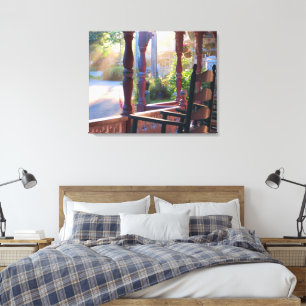 Toile Porche de cottage au soleil précoce - Vignoble de 