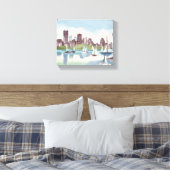 Toile Port de Boston | Aquarelle Boston Massachusetts (Insitu(Chambre))