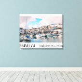 Toile Port de Brixham, Riviera anglaise, Devon (Insitu (Plancher de Bois))