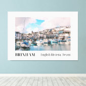 Toile Port de Brixham, Riviera anglaise, Devon (Insitu (Plancher de Bois))