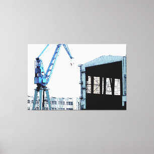 Toile Port de Hambourg Allemagne Grue de Dock - Impressi