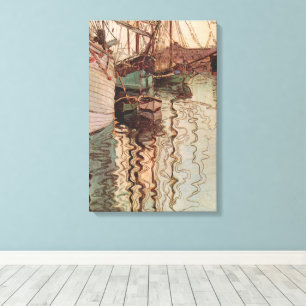 Toile Port de Trieste par Egon Schiele, Art Vintage