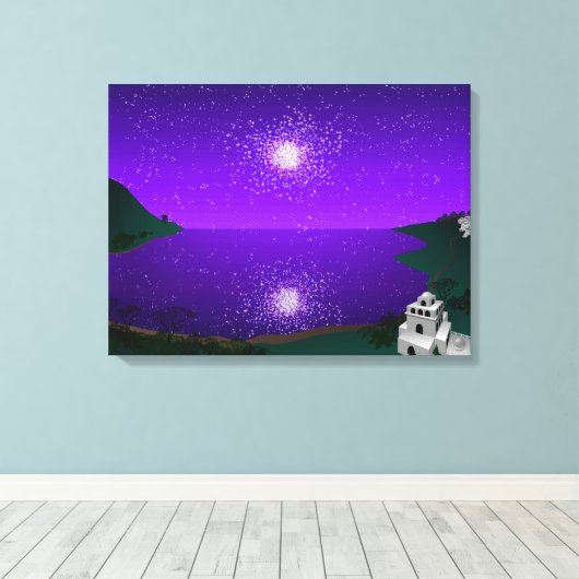 Toile "Port étoile" - Cluster étoile sur paysage Alien (Insitu (Plancher de Bois))