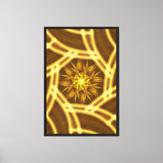 Toile « Portail de l'étoile lumineuse – Fractale dorée s