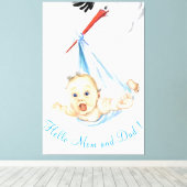 Toile Porte-cigogne bébé - Dessin de dessin - Personnali (Insitu (Plancher de Bois))