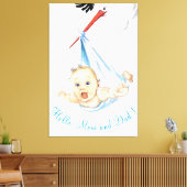 Toile Porte-cigogne bébé - Dessin de dessin - Personnali (Insitu(Salon))