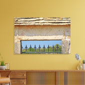 Toile Porte et pierre clé sculptée avec Montrachet, (Insitu(Salon))