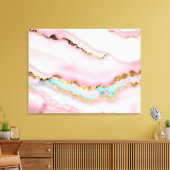 Toile Porte Marbre Populaire Blue Rose Collection Or (Insitu(Salon))