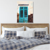 Toile Porte Turquoise dans la rue italienne (Insitu(Chambre))