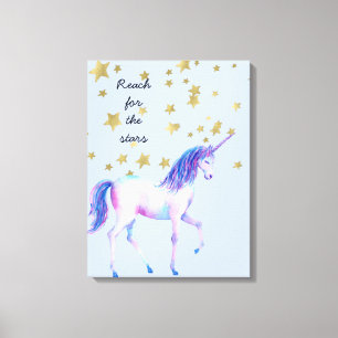 Toile Portée de licorne de lavande pour les étoiles
