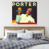 Toile Porter Orange LabelPorterville, CA (Insitu(Chambre))