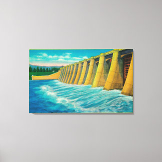 Toile Portes de déversement sur le barrage de Bonneville