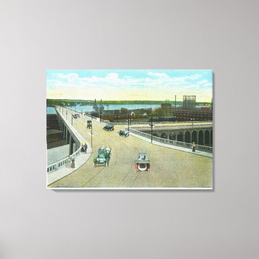 Toile Portland, MaineVue du monument Longfellow (Recto)