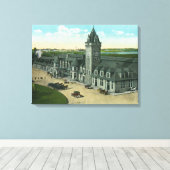 Toile Portland, MaineVue extérieure de la gare Union (Insitu (Plancher de Bois))