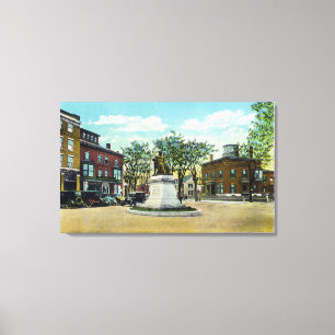 Toile Portland, monument de MaineLongfellow et carré