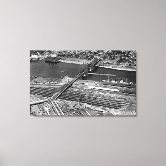 Toile Portland, OR Broadway Bridge et Depot (Recto)