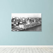 Toile Portland, OR Vue aérienne du pont Hawthorne (Insitu (Plancher de Bois))