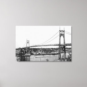 Toile Portland, OU vue de pont de St John plus de