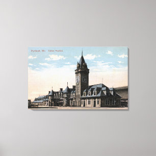 Toile Portland, vue de chemin de fer de station de