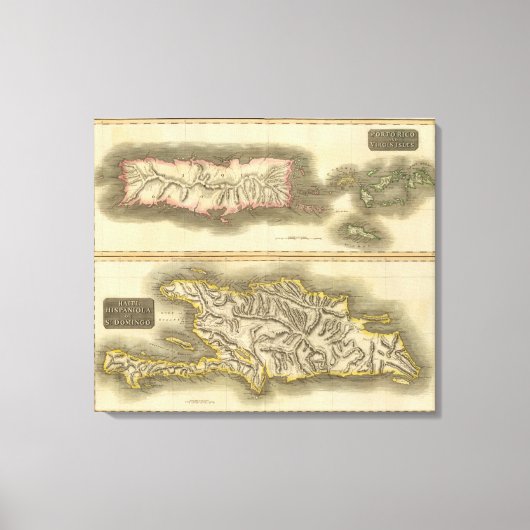 Toile Porto Rico, Îles Vierges, Hispaniola (Recto)