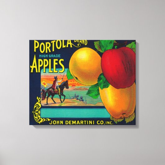 Toile Portola Apple Étiquette Crate (Recto)