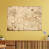 Toile Portolan Graphique de la Méditerranée vers 1500 (Insitu(Salon))