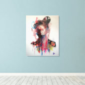 Toile portrait, abstraction, aquarelle, art, décoration, (Insitu (Plancher de Bois))