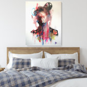 Toile portrait, abstraction, aquarelle, art, décoration, (Insitu(Chambre))