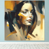 Toile portrait, abstraction, aquarelle, art, décoration, (Insitu (Plancher de Bois))