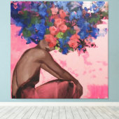 Toile portrait, abstraction, aquarelle, art, décoration, (Insitu (Plancher de Bois))