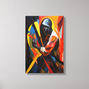 Toile Portrait Abstrait aux couleurs vives Art moderne