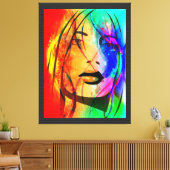 Toile Portrait Abstrait couleur numérique perdue fille (Insitu(Salon))