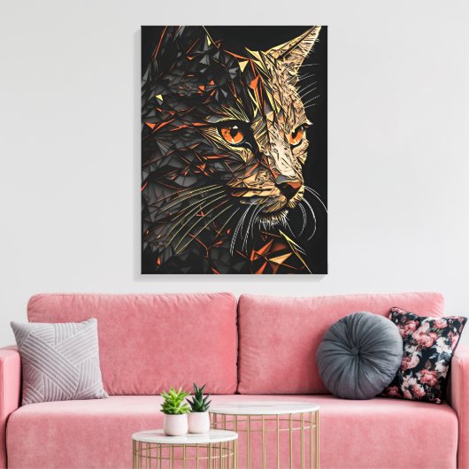 Toile Portrait abstrait de chat (Insitu(Salon))