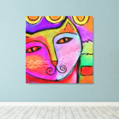 Toile Portrait Abstrait d'un chat (Insitu (Plancher de Bois))