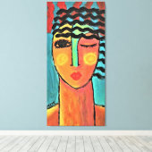 Toile Portrait Abstrait d'une femme (Insitu (Plancher de Bois))