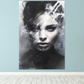 Toile Portrait Abstrait d'une femme (Insitu (Plancher de Bois))