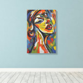 Toile Portrait Abstrait gras - Art expressionniste (Insitu (Plancher de Bois))