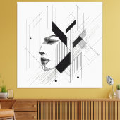 Toile Portrait abstrait linéaire (Insitu(Salon))