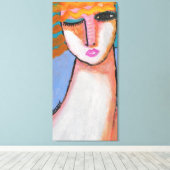 Toile Portrait Abstrait paisible d'une femme (Insitu (Plancher de Bois))