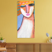 Toile Portrait Abstrait paisible d'une femme (Insitu(Salon))