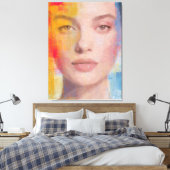 Toile Portrait Abstrait Vibrant à l'Impasto (Insitu(Chambre))