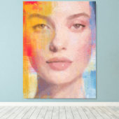 Toile Portrait Abstrait Vibrant à l'Impasto (Insitu (Plancher de Bois))