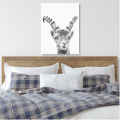 Toile Portrait animal capricorne noir et blanc (Insitu(Chambre))
